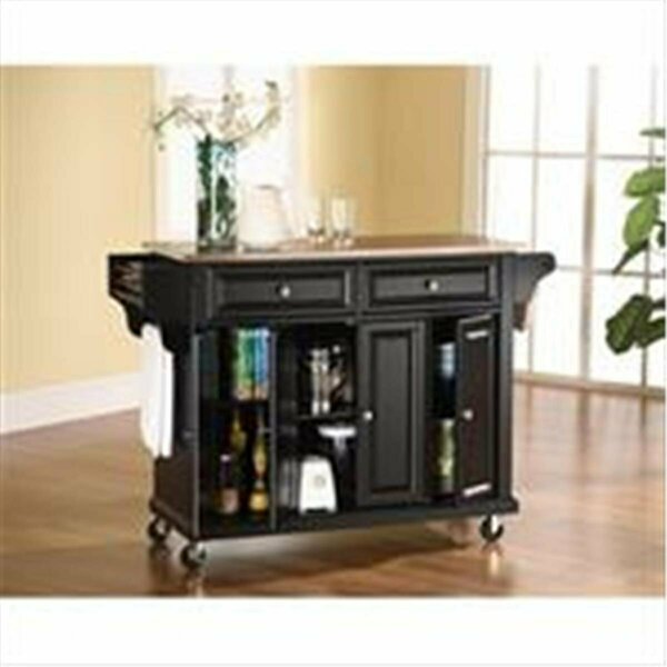 Betterbeds Crosley Furniture Stainless Steel Top Kitchen Cart-Island in Black Finish BE657942